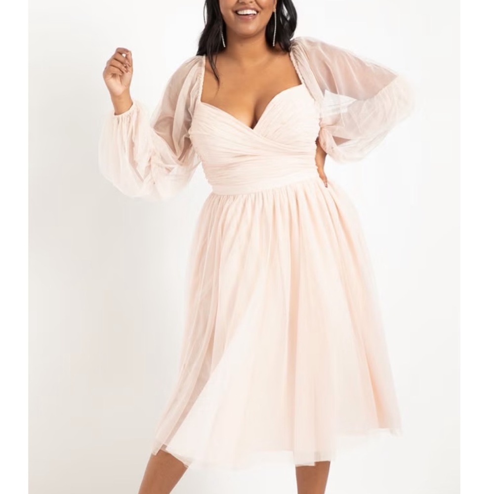 Eloquii Blush Long Sleeve Dress